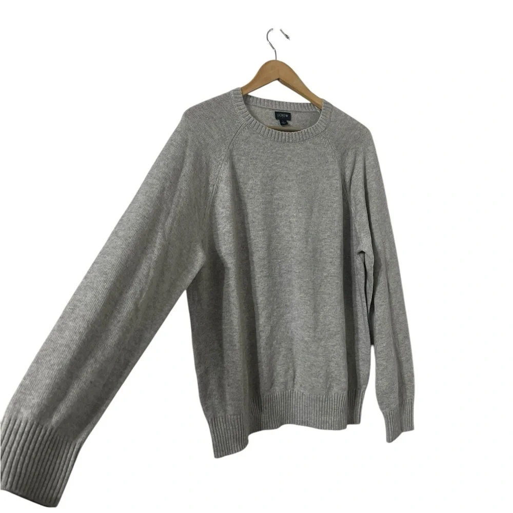 J.CREW Men’s Lambs Wool Mix Gray Ribbed Sweater Pullover Top